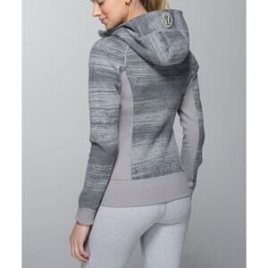 Lululemon Scuba Hoodie II Righteous Stripe Heathered Medium Grey / Ambient Grey